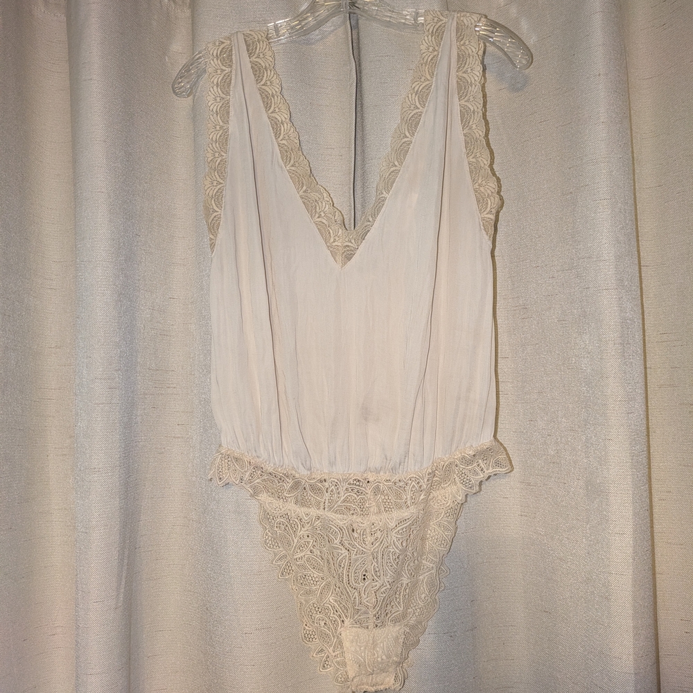 Blush Lace Trimmed Garment in Cream